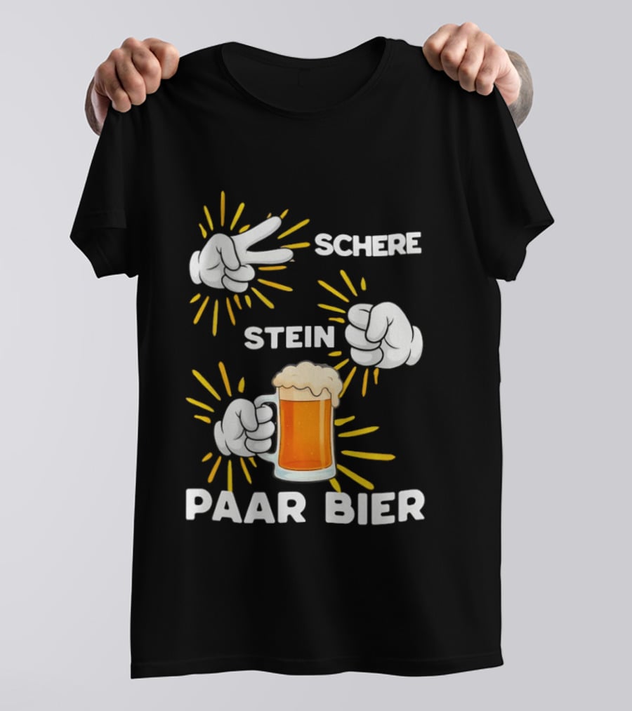 Bachelor Party Schere Stein Paar Bier Fun Celebration T-Shirt