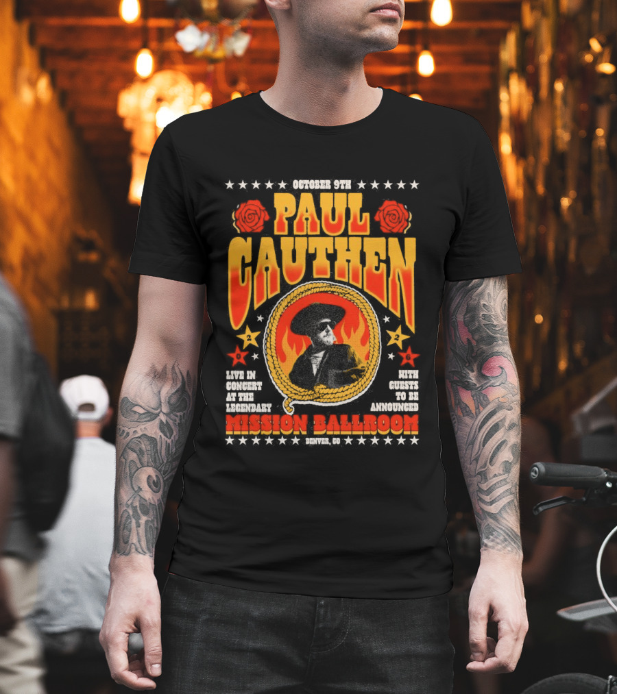 Performing Live Paul Cauthen October 9 2026 Mission Ballroom Denver Star T-Shirt