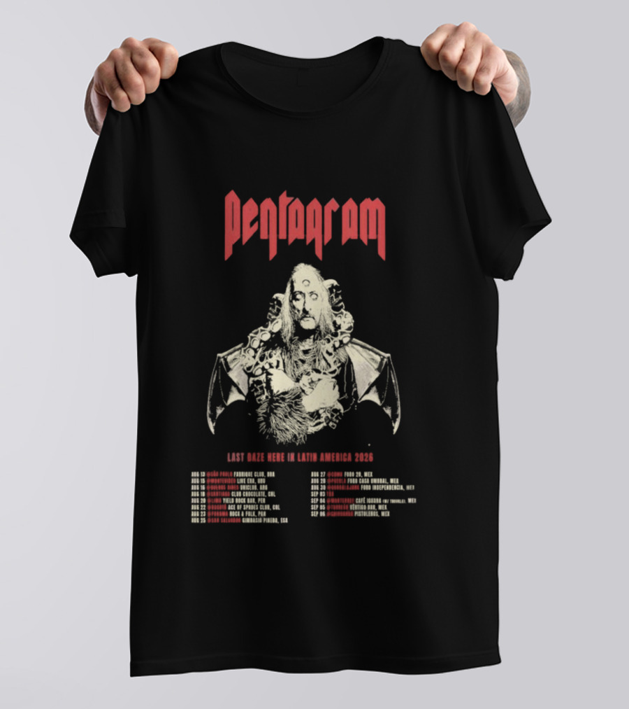 Pentagram Last Daze Here Latin America Tour 2026 T-Shirt