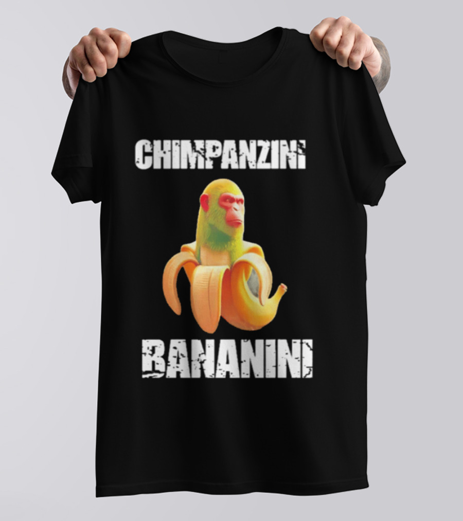 Chimpanzins Bananine Monkey Peeling A Banana T-Shirt