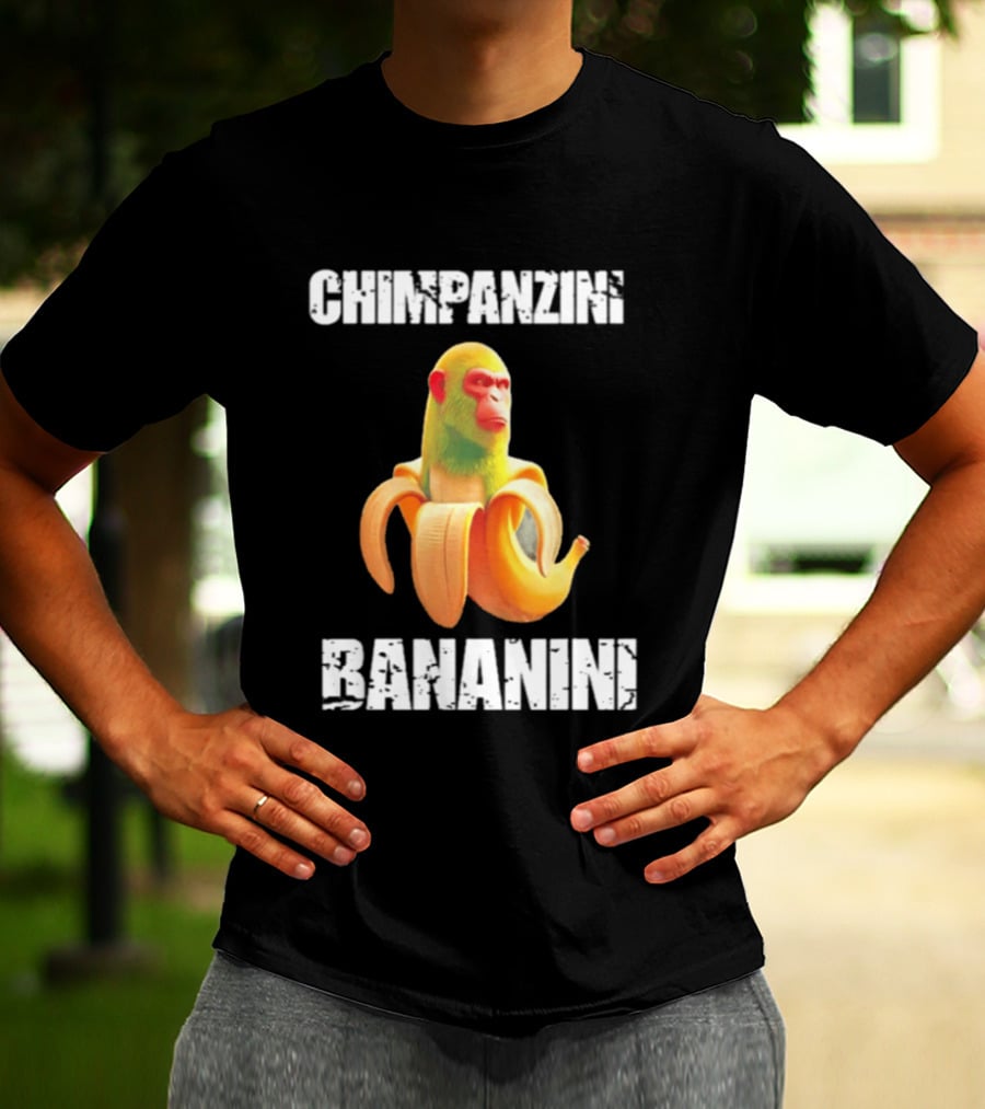 Chimpanzins Bananine Monkey Peeling A Banana T-Shirt