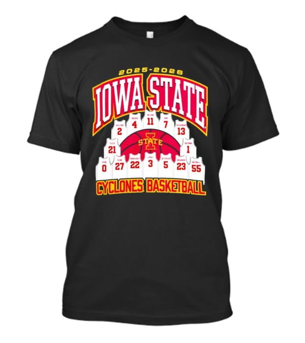 2023 2024 Iowa State Cyclones Basketball Team Roster Jersey T-Shirt
