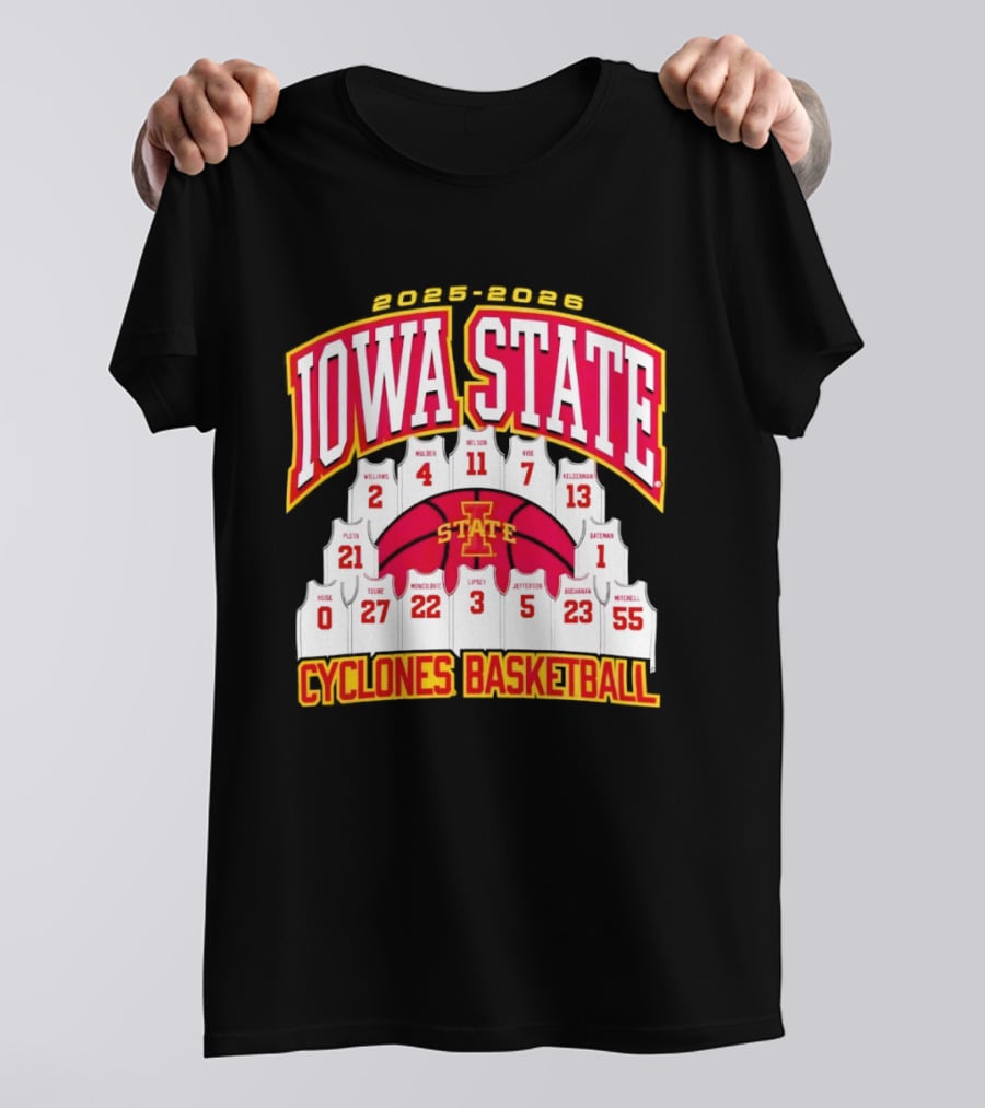 2023 2024 Iowa State Cyclones Basketball Team Roster Jersey T-Shirt