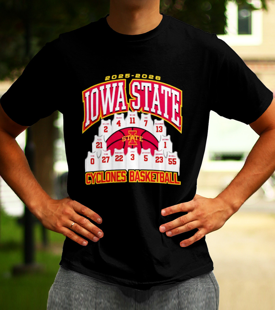 2023 2024 Iowa State Cyclones Basketball Team Roster Jersey T-Shirt