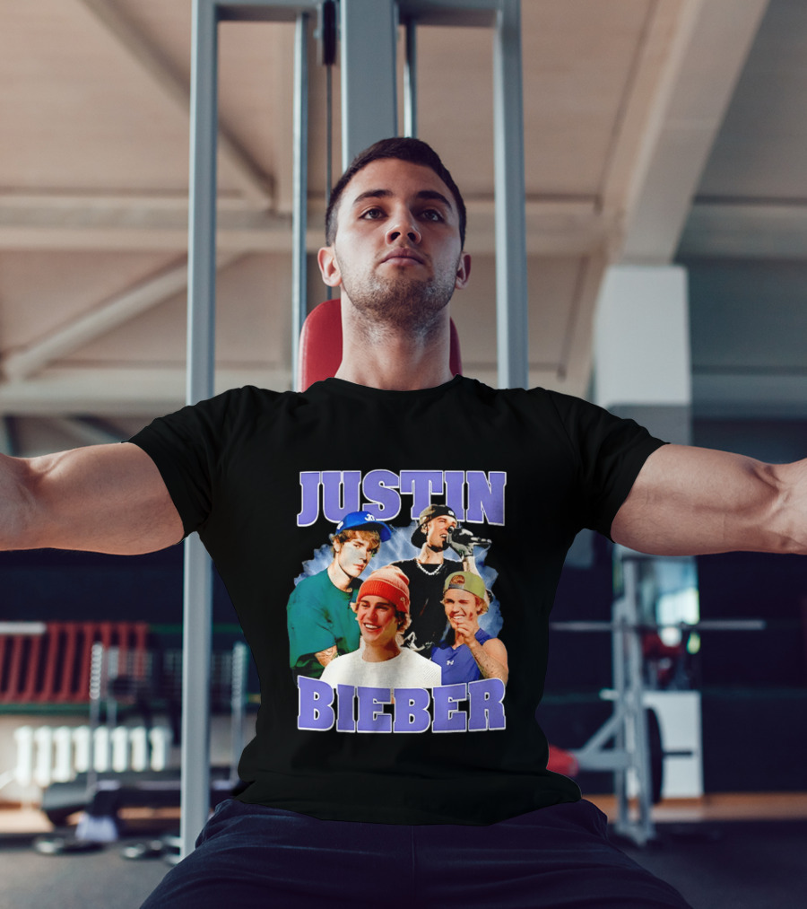 Justin Bieber Singing And Smiling With Various Iconic Looks T-Shirt