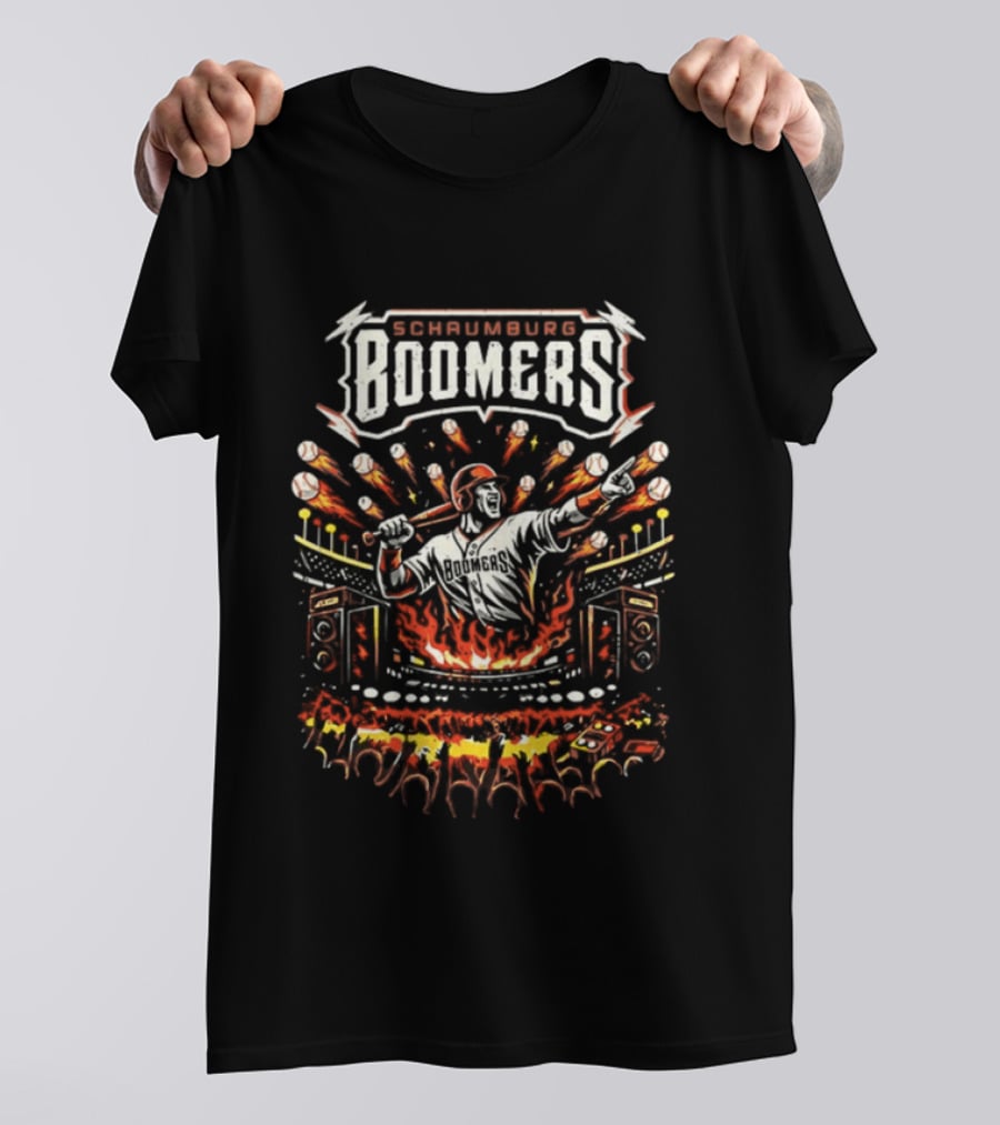 Boomers Baseball Rock Tour 2026 Stadium Concert Explosion T-Shirt