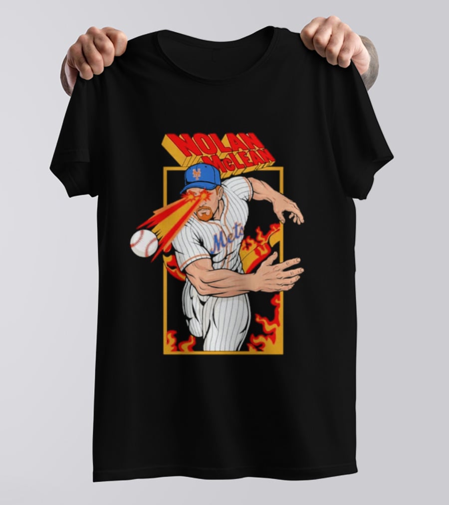 Nolan McLean Laser Beam New York Mets Baseball Action T-Shirt