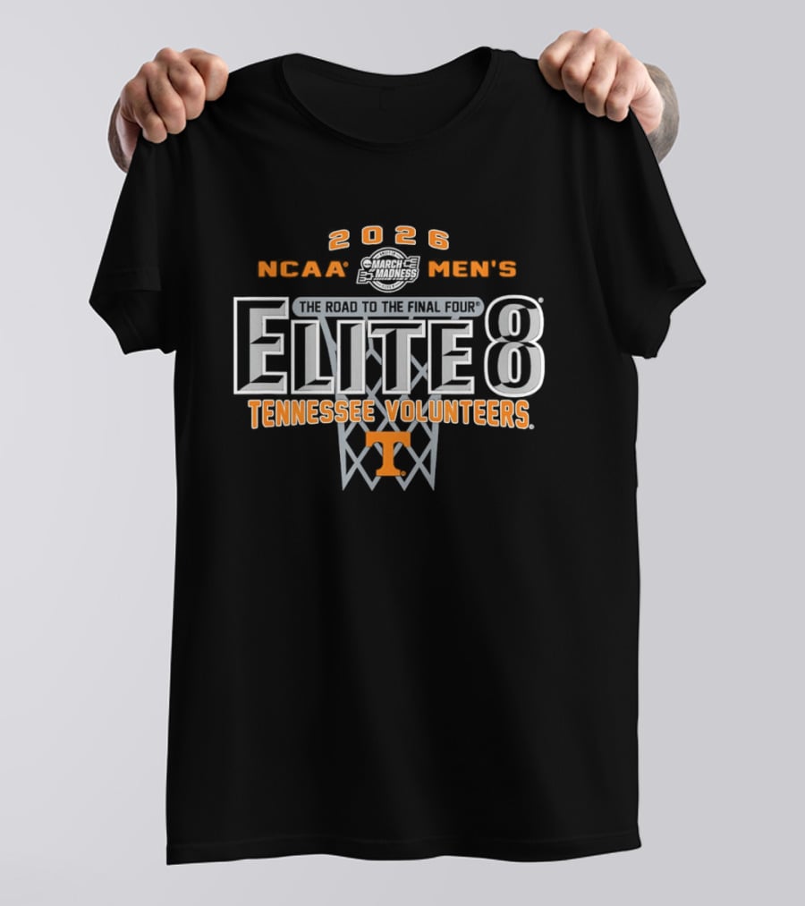 Elite 8 2026 Tennessee Volunteers NCAA Men's Basketball Road To The Final Four T-Shirt