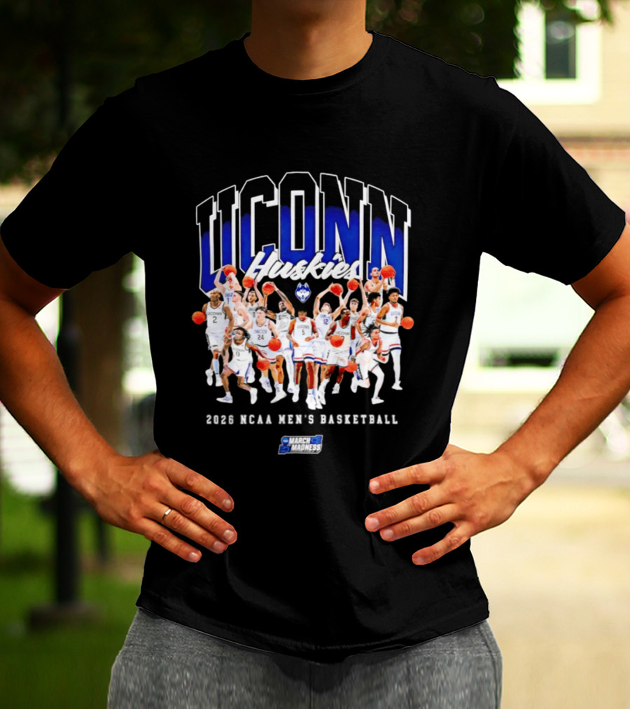 UConn Huskies 2026 NCAA Men's Basketball Team Champions Collage T-Shirt