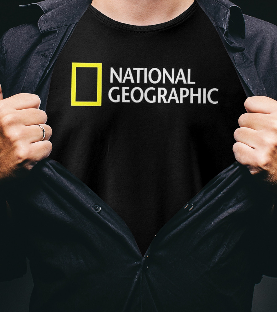 Unnational Geographic Parody Text With Yellow Rectangle T-Shirt