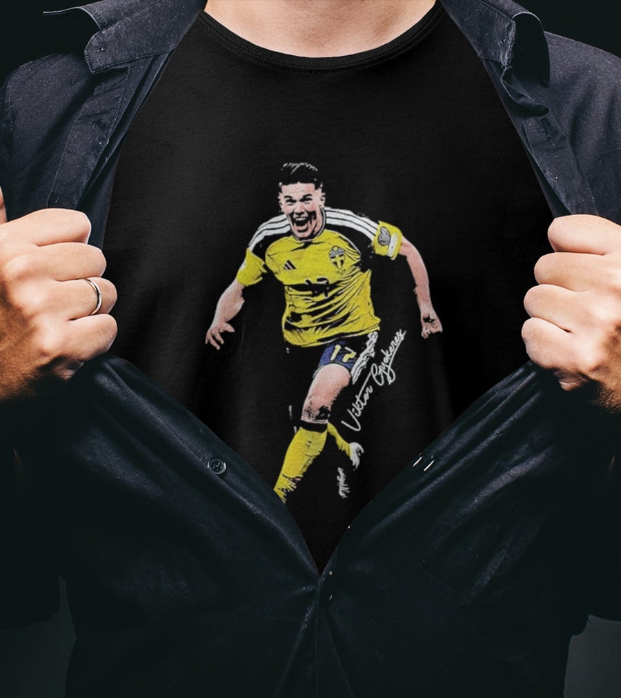 Viktor Gyokeres Player Illustration In Jersey T-Shirt