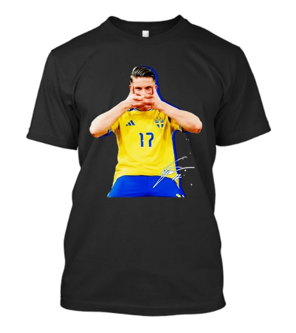 Viktor Gyokeres Sweden Number 17 Signature Gesture T-Shirt