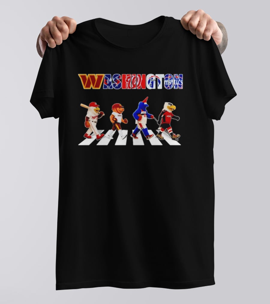 Washington Sports Mascots Walking Skyline 2026 T-Shirt