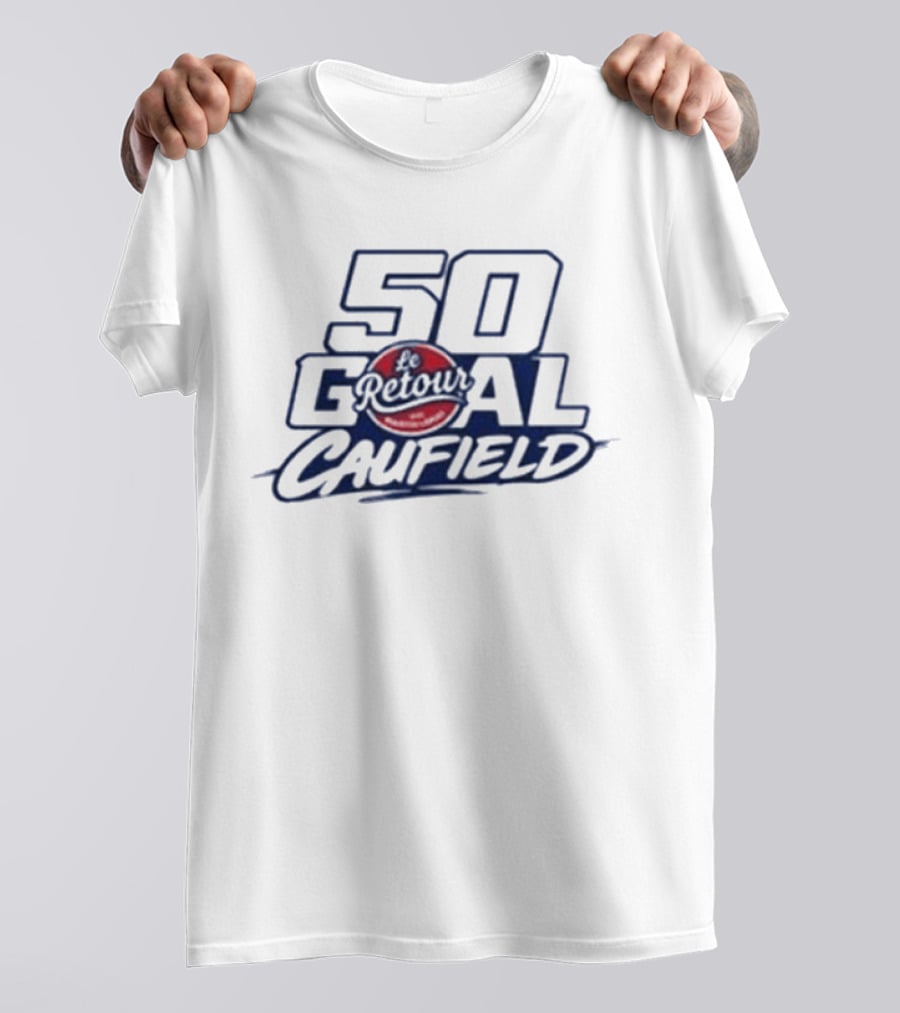50 Goal Caufield Le Retour Hockey Achievement Celebration T-Shirt