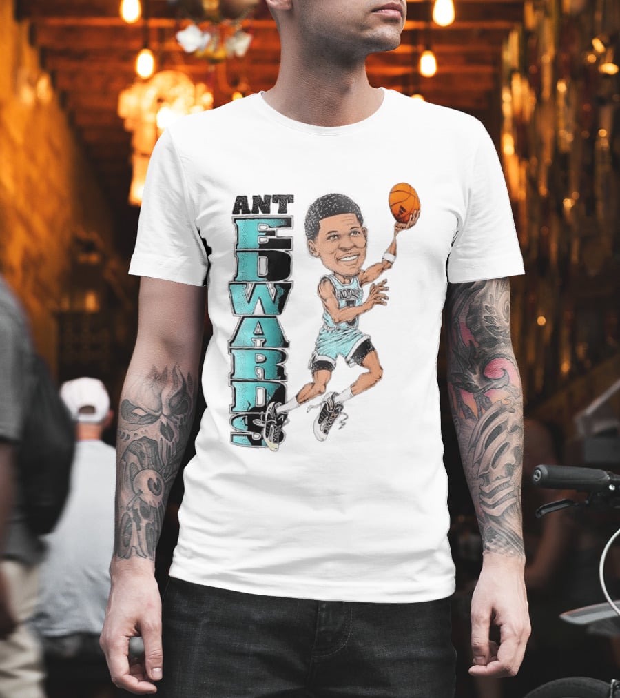 Anthony Edwards Cartoon Dunk Ant Edwards Basketball T-Shirt