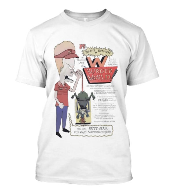 Beavis And Butt Head MTV Burger World Comedy Cartoon T-Shirt