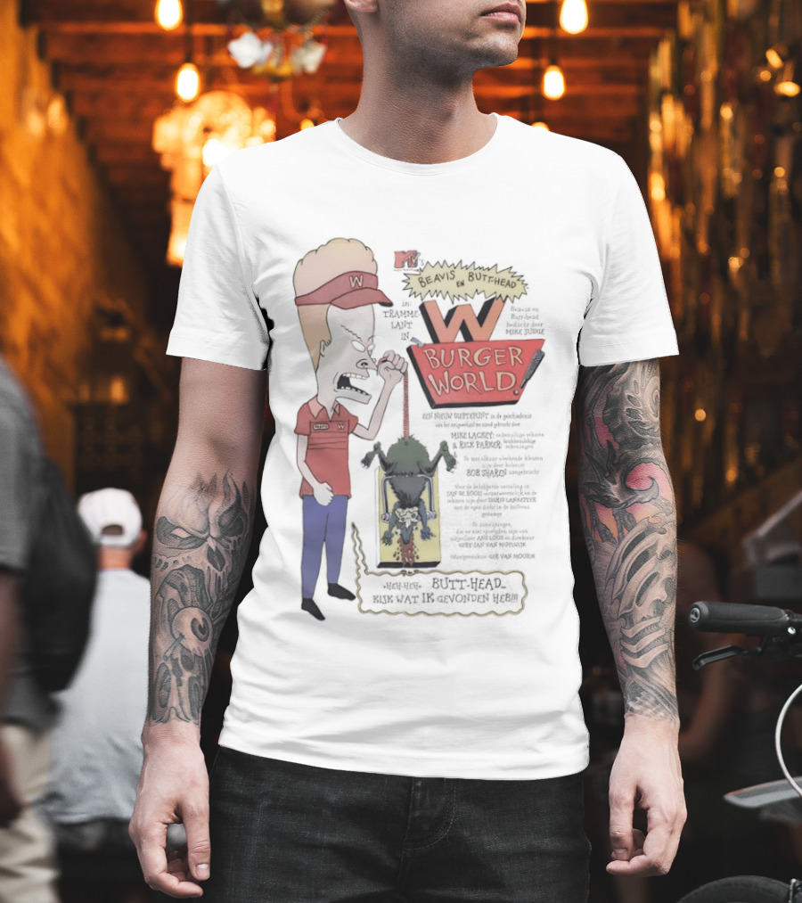 Beavis And Butt Head MTV Burger World Comedy Cartoon T-Shirt