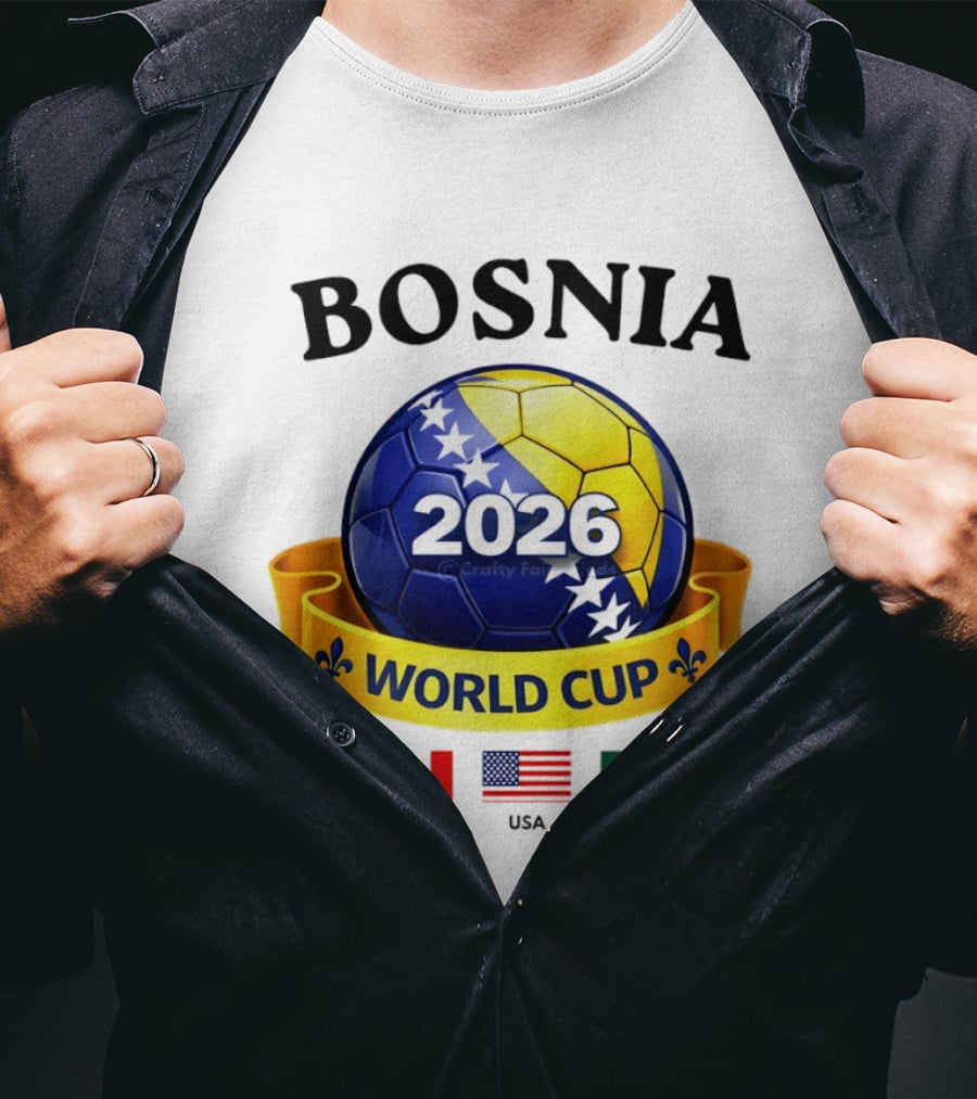 Bosnia 2026 World Cup Bosanski Zmajevi Canada USA Mexico Flag T-Shirt