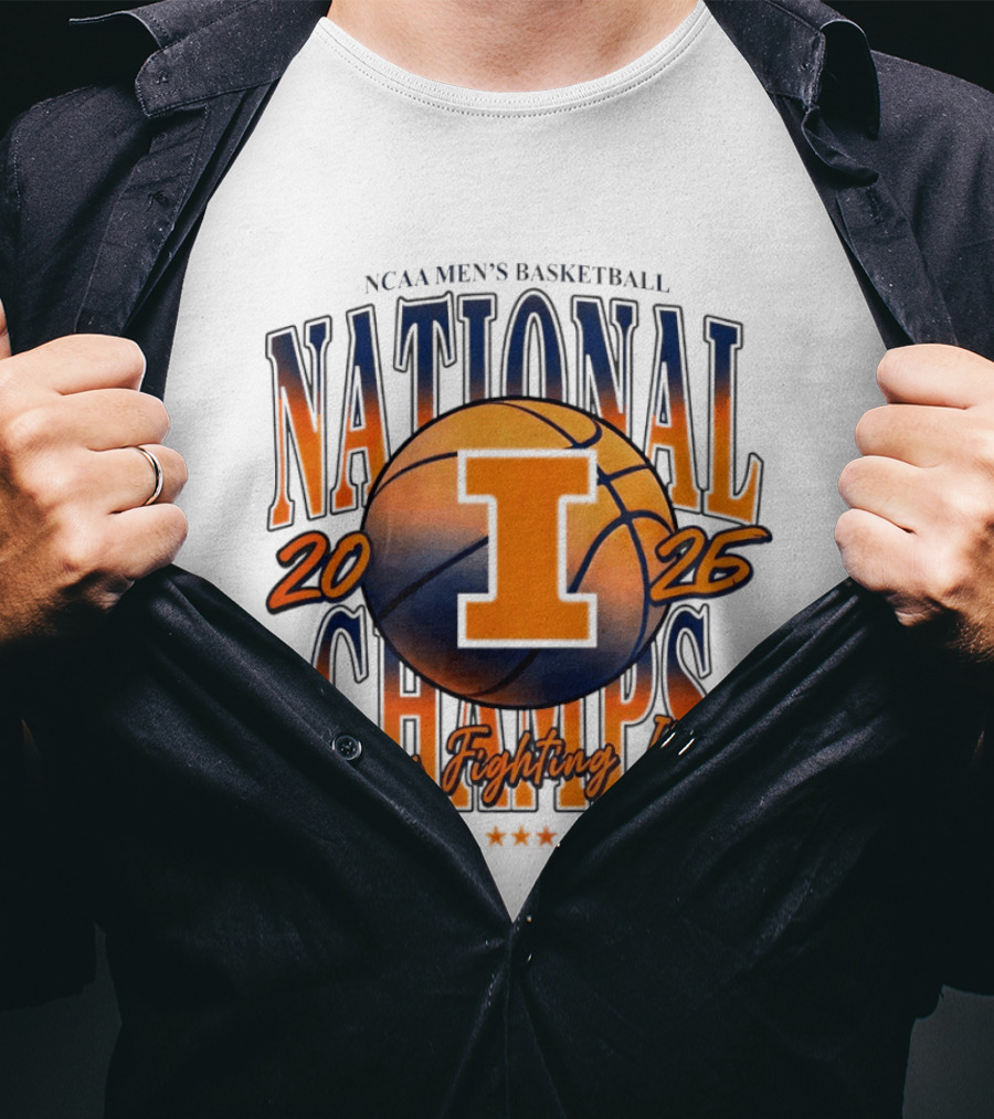NCAA Men's Basketball National Champs 2026 Illinois Fighting Illini San Antonio April 6 T-Shirt