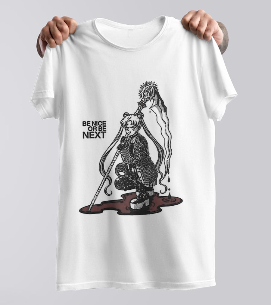 Sailor Moon Be Nice Or Be Next Dark Silhouette And Blood Pool T-Shirt