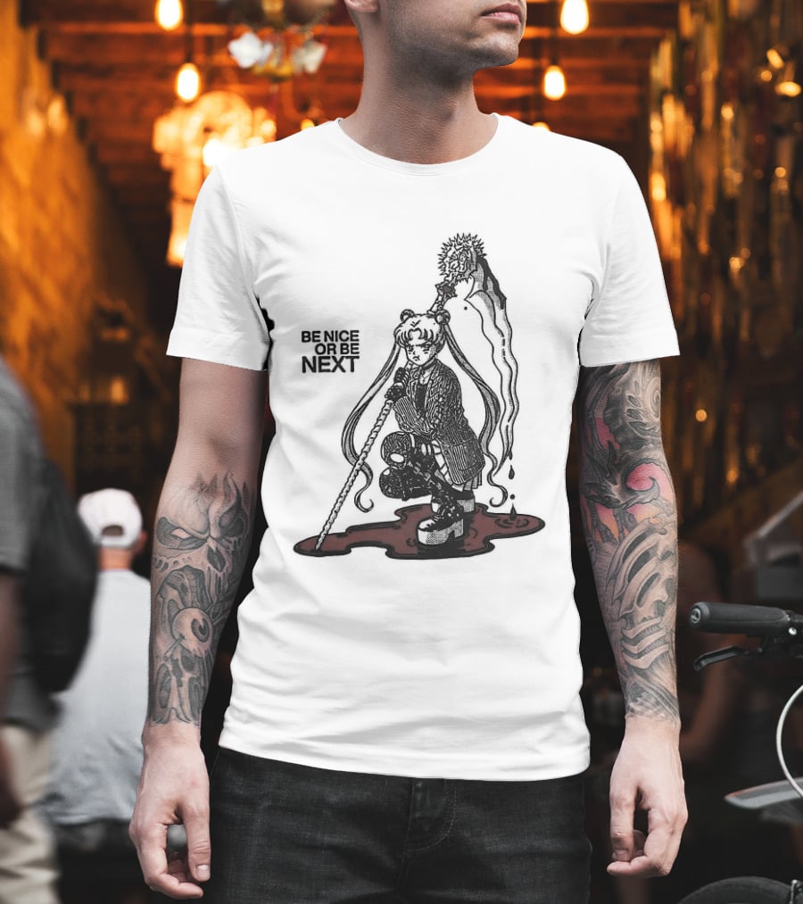 Sailor Moon Be Nice Or Be Next Dark Silhouette And Blood Pool T-Shirt