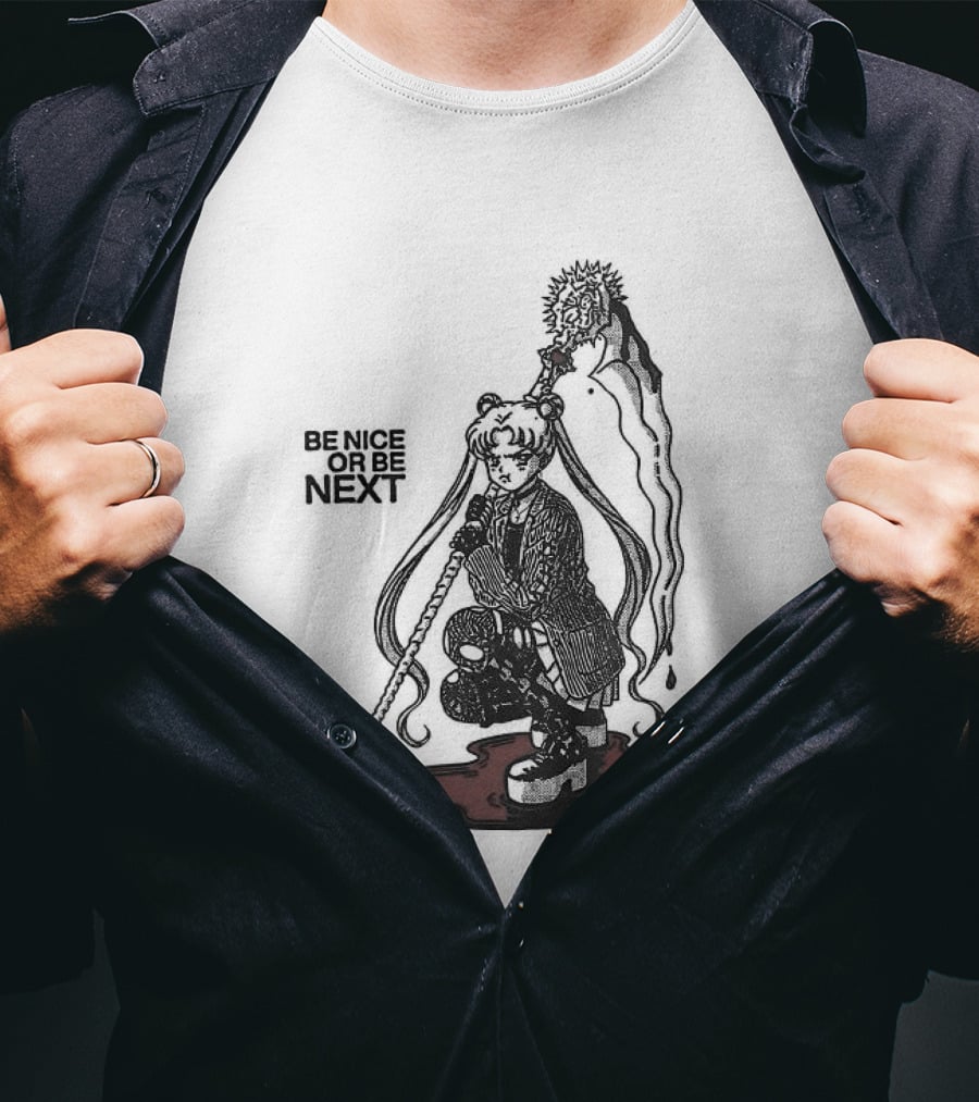 Sailor Moon Be Nice Or Be Next Dark Silhouette And Blood Pool T-Shirt