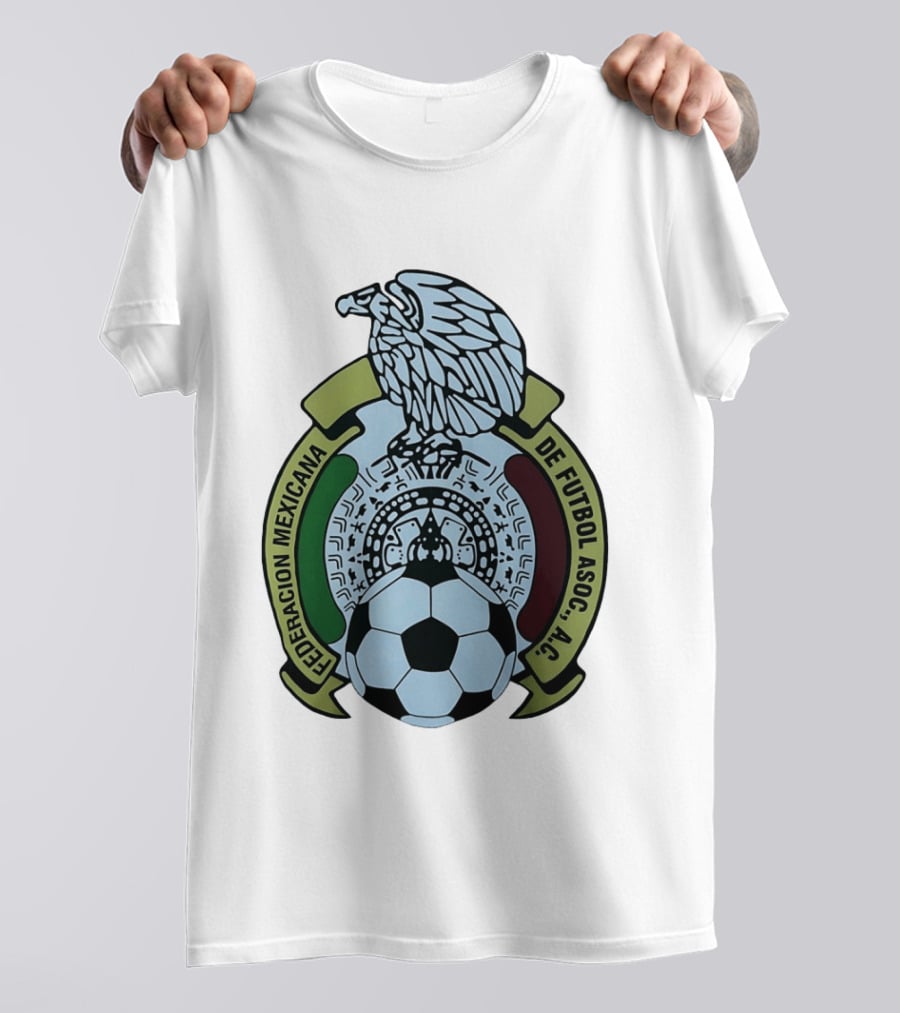 Federacion Mexicana De Futbol Asociacion AC Soccer Ball Emblem With Eagle And Aztec T-Shirt