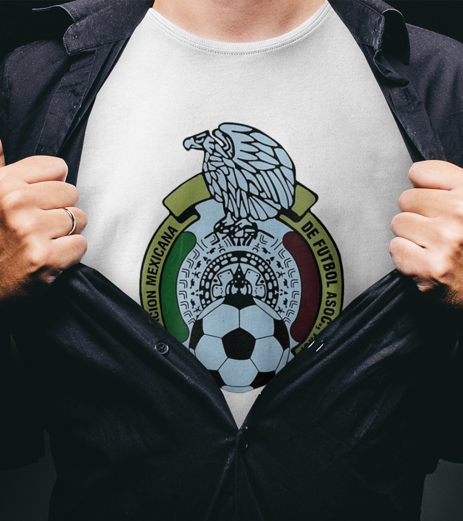 Federacion Mexicana De Futbol Asociacion AC Soccer Ball Emblem With Eagle And Aztec T-Shirt