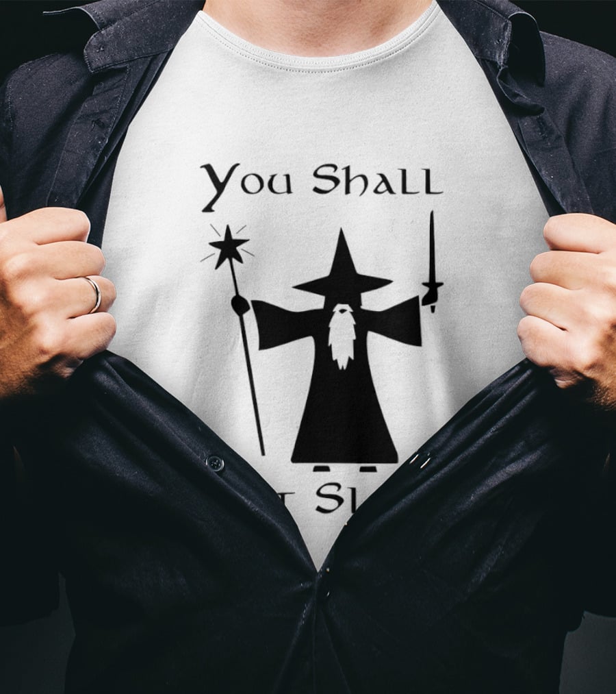You Shall Not Sleep Wizard With Staff And Sword T-Shirt