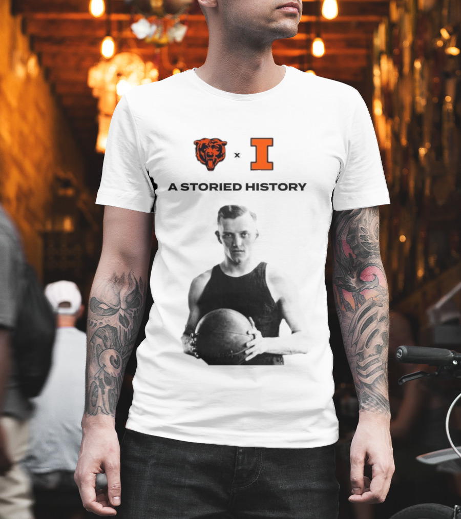 Chicago Bears Illinois Fighting Illini George Halas Storied History T-Shirt