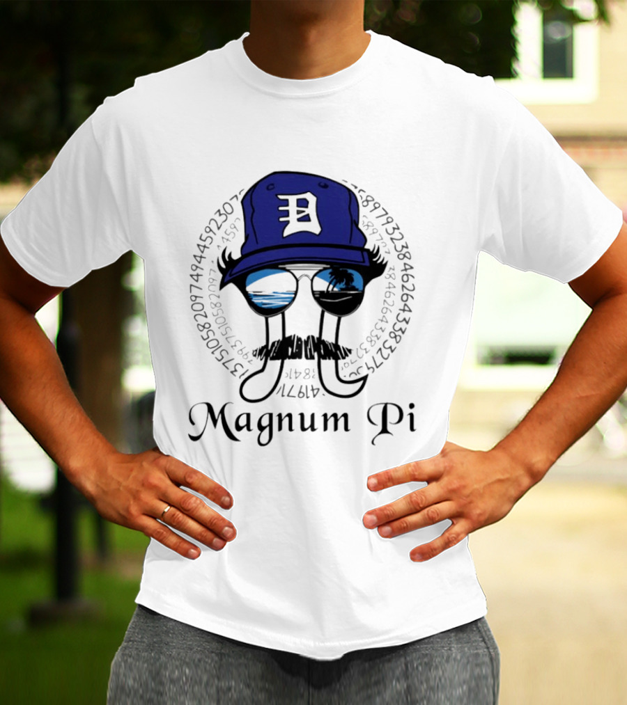 Magnum Pi Detroit Hat And Sunglasses With Pi Number Sequence T-Shirt