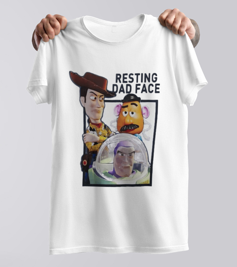 ToyStory Resting Dad Face Woody Buzz Lightyear Mr Potato Head T-Shirt