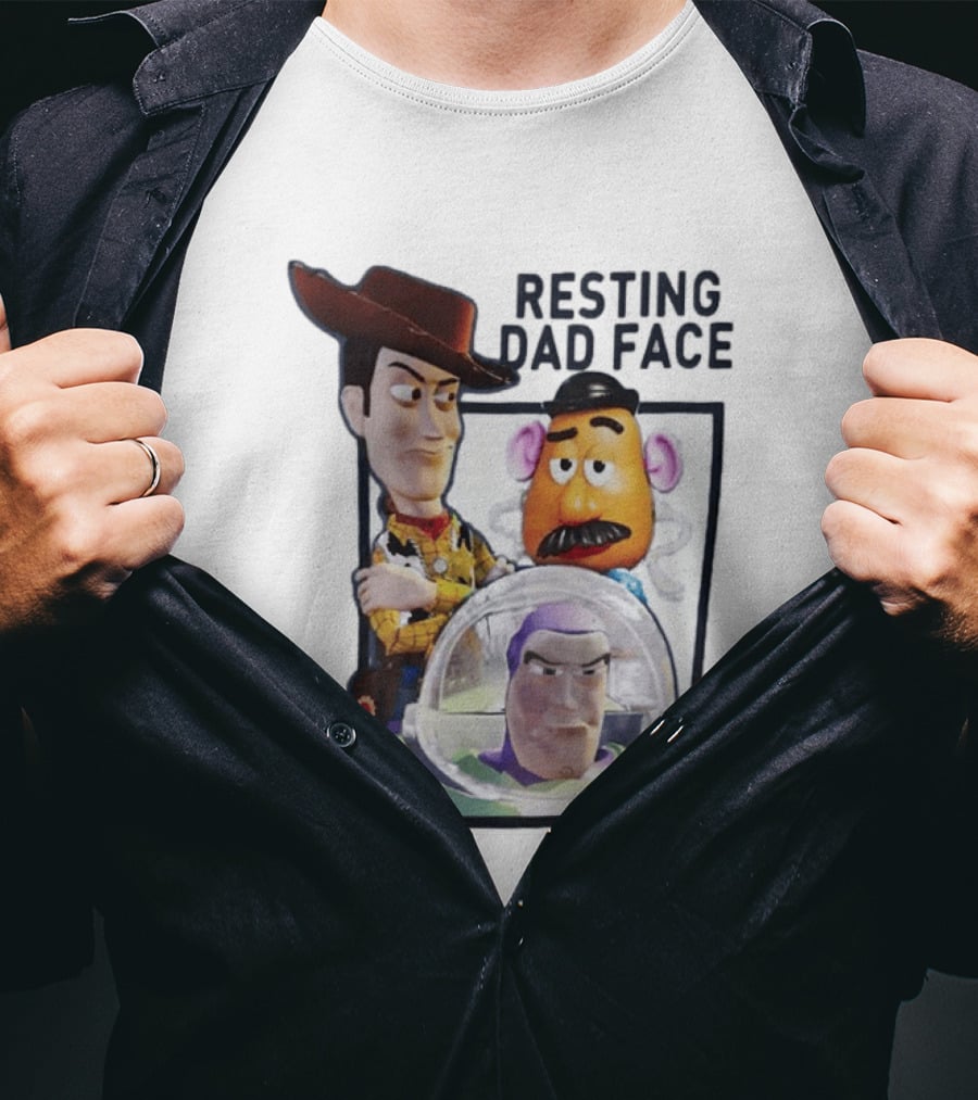 ToyStory Resting Dad Face Woody Buzz Lightyear Mr Potato Head T-Shirt