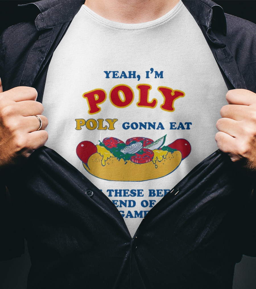 Yeah I'm Poly Poly Gonna Eat 9 Of These Before The End Of The Game Hot Dog Visual T-Shirt