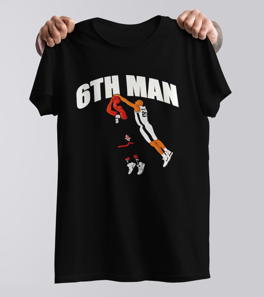 6th Man Harden Ginobili Basketball Dunk T-Shirt