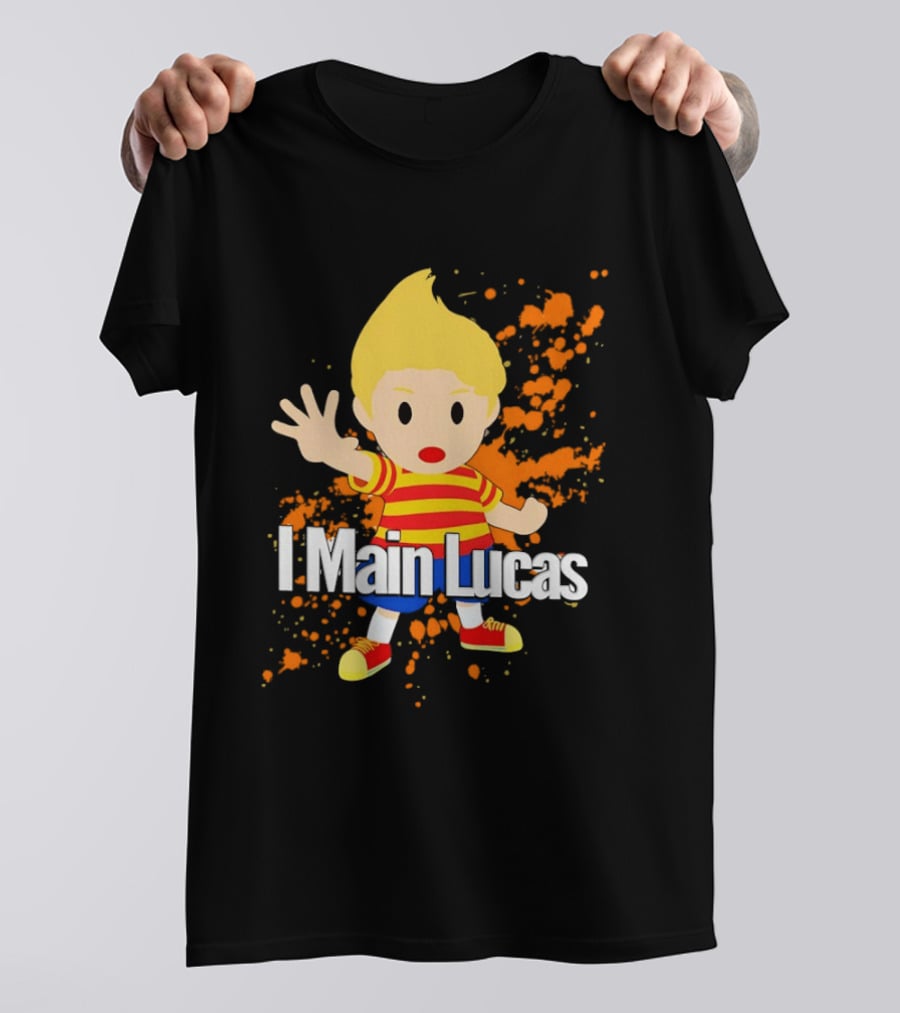I Main Lucas Cartoon Character Orange Paint Splash T-Shirt