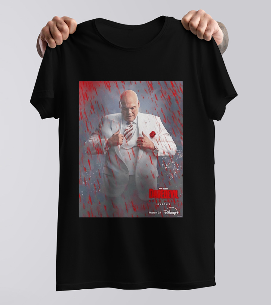 Marvel Studios Daredevil Born Again Season 2 Kingpin March 24 Disney Plus T-Shirt