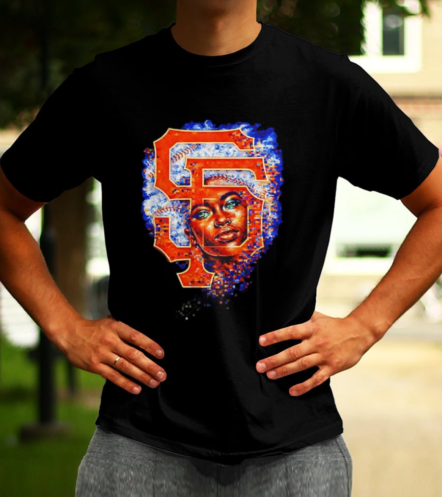 San Francisco Giants Black Heritage Night 2026 Baseball SF Logo Afro T-Shirt