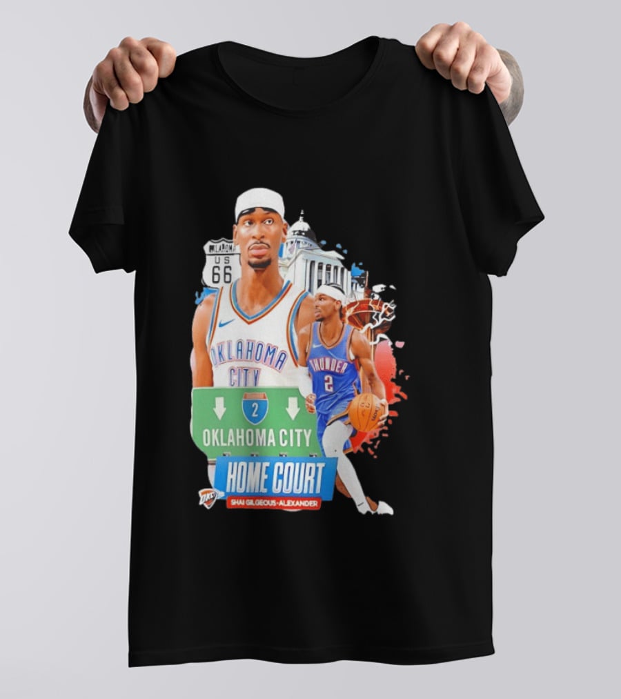 Oklahoma City Thunder Home Court Shai Gilgeous Alexander Route 66 T-Shirt