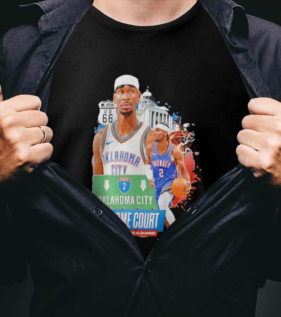 Oklahoma City Thunder Home Court Shai Gilgeous Alexander Route 66 T-Shirt