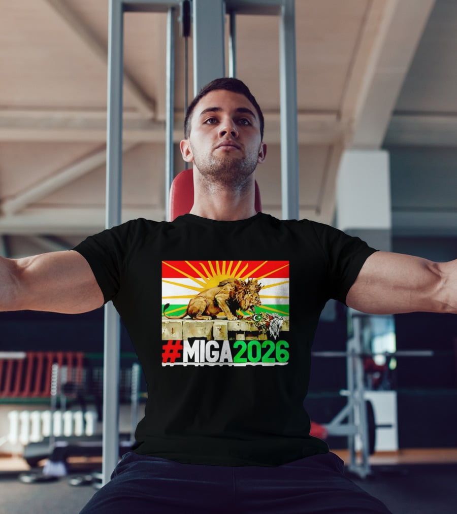 #MIGA 2026 Lion With Kurdistan Flag And Sun T-Shirt
