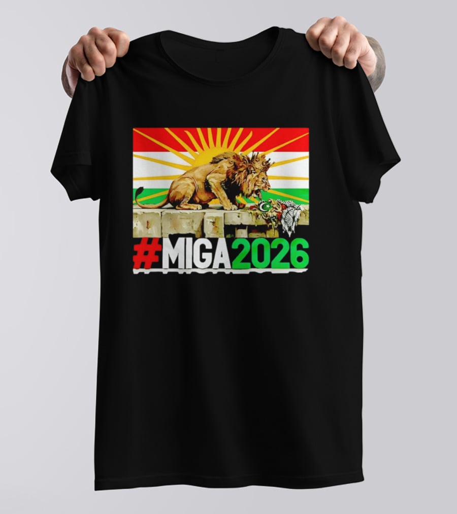 #MIGA 2026 Lion With Kurdistan Flag And Sun T-Shirt