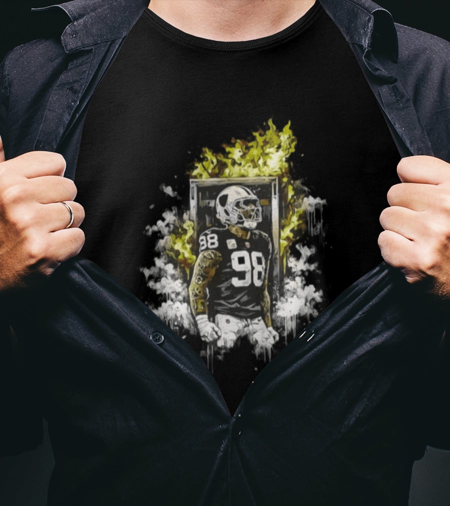 Maxx Crosby Las Vegas Raiders I'm Back Number 98 Fiery Comeback T-Shirt