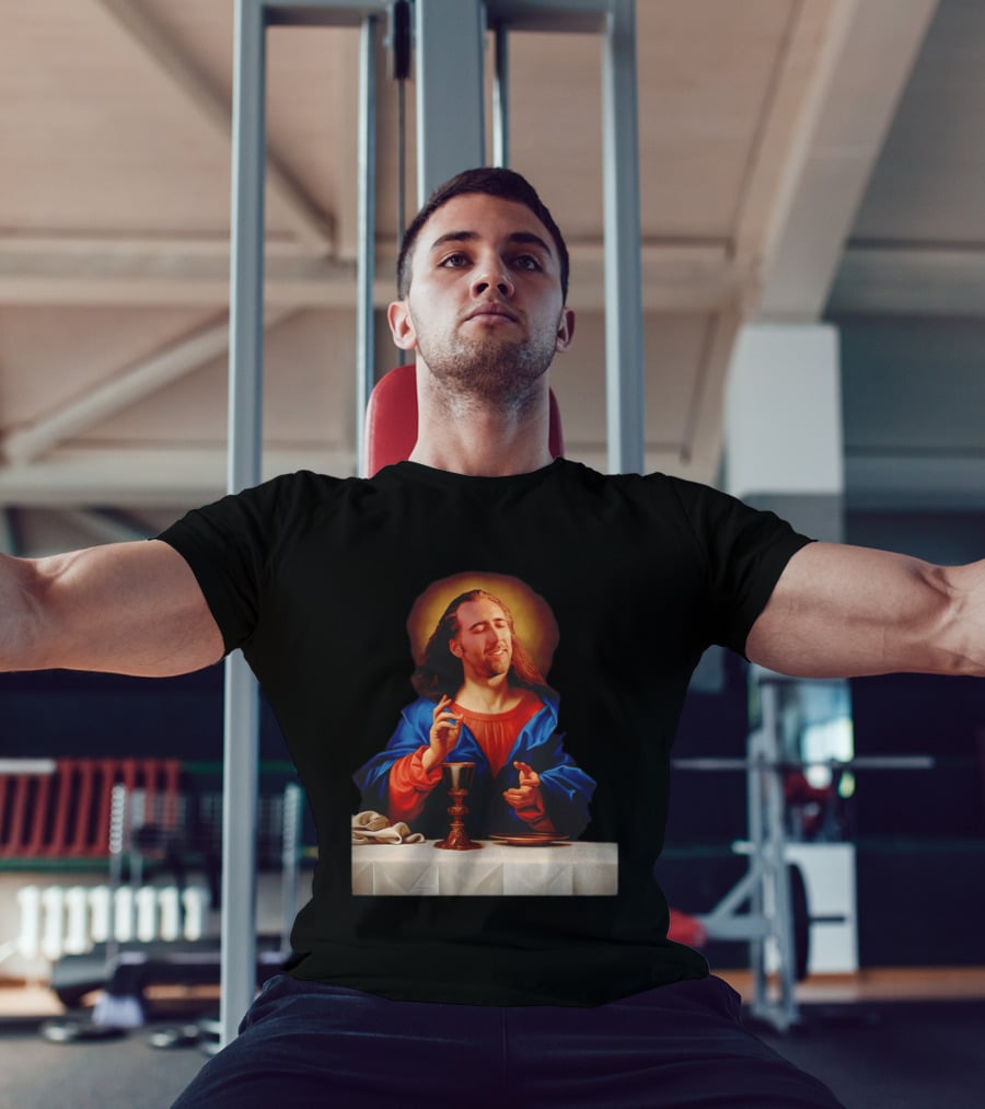 Nic Cage Jesus Iconic Meme Mashup T-Shirt