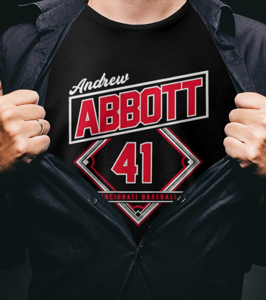 Andrew Abbott 41 Cincinnati Reds Baseball T-Shirt