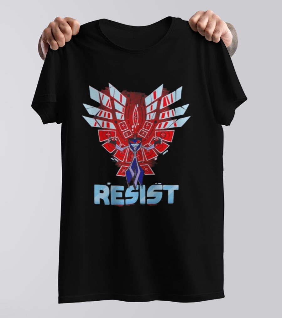 Hazbin Hotel Vox Resist Character Wings Red Blue T-Shirt