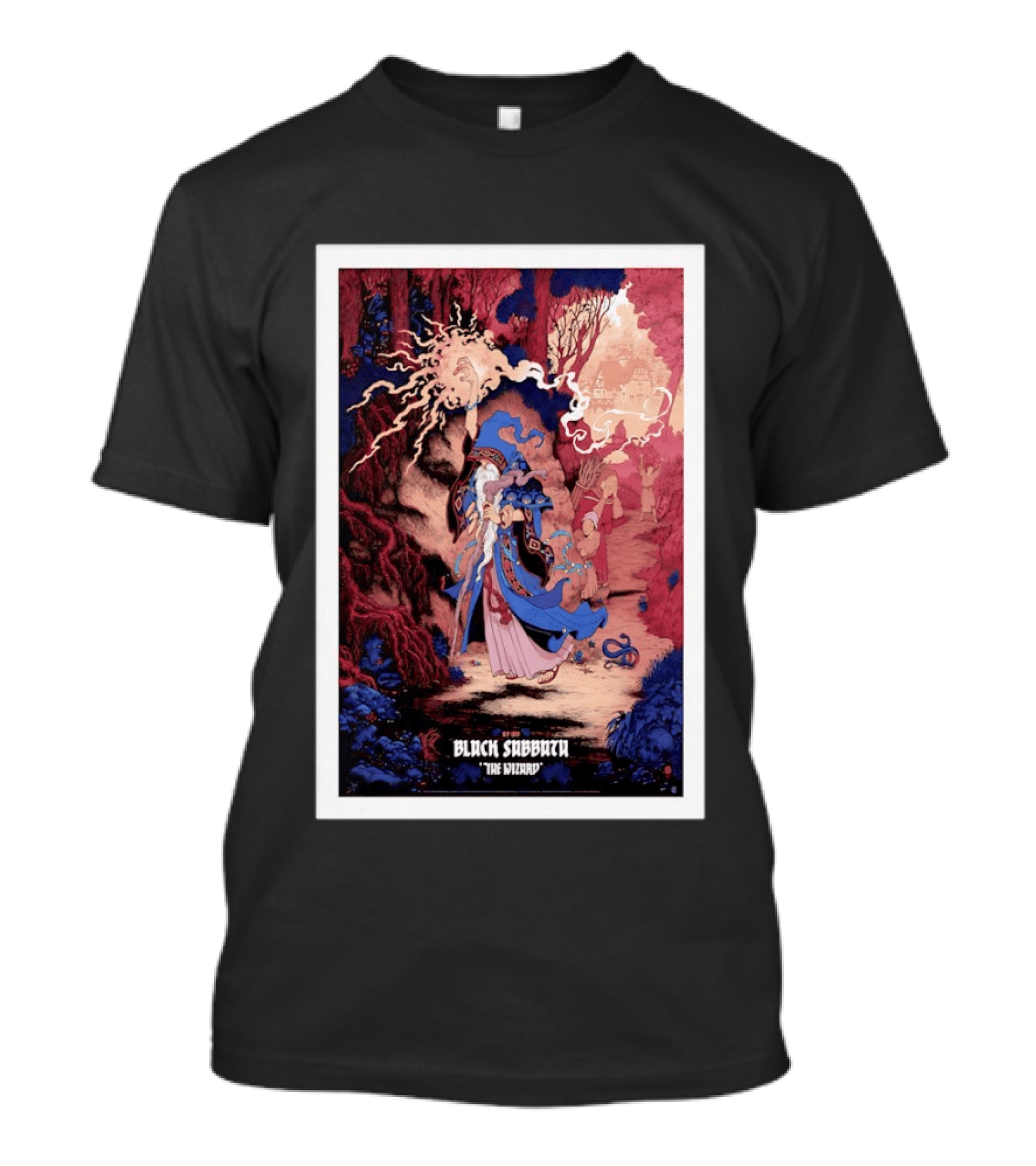 Black Sabbath The Wizard Rainbow Foil Edition Fantasy Scene T-Shirt