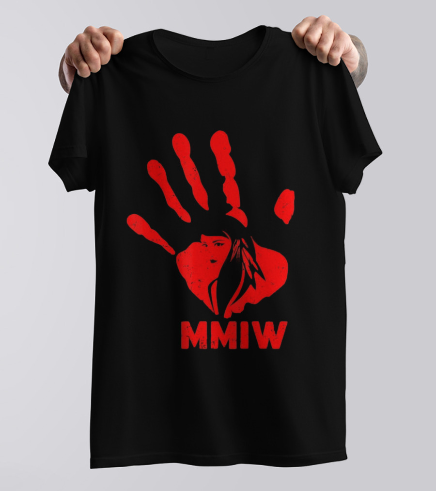 MMIW Red Handprint Symbol For Missing Murdered Indigenous Women Awareness T-Shirt