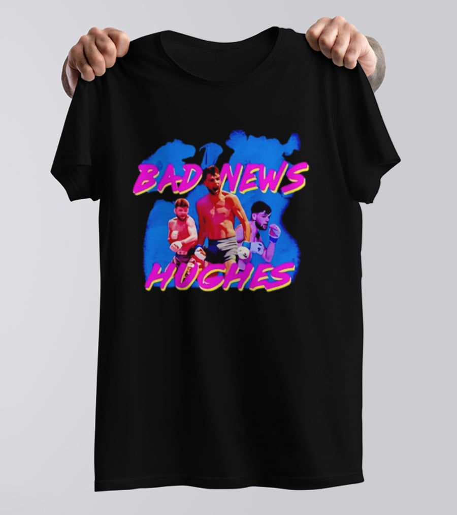 Bad News Hughes Boxing Fighter Action Trio T-Shirt