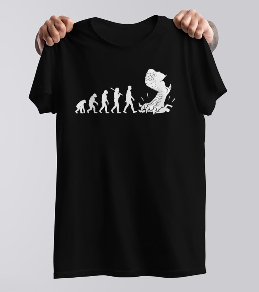 Evolution Mankind Ends With Dragon Foot Meme T-Shirt
